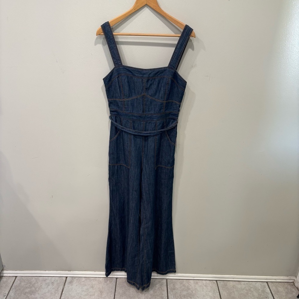 Ettitwa Anthropologie Waist Tied Flare Jumpsuit Women’s Size 2 US NEW